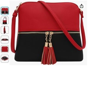 DELUXITY MEDIUM LIGHT WEIGHT CROSSBODY BAG WITH TASSELS